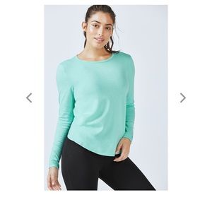 Fabletics split top, teal color